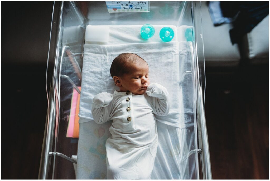 newborn photo session in fort worth hospital