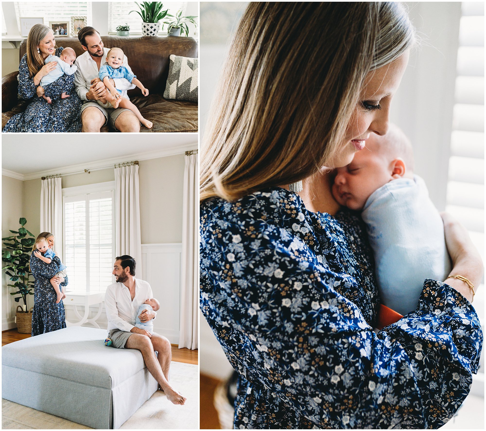 newborn photography at home in fort worth texas with family of 4.